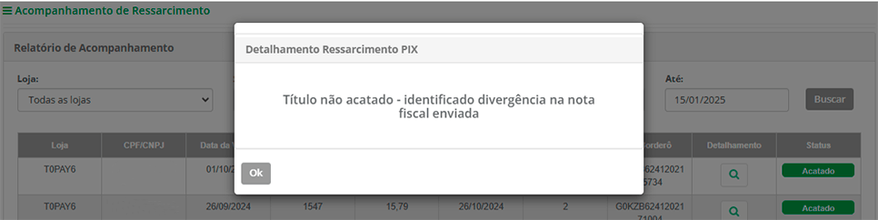 Acompanhamento ressarcimento