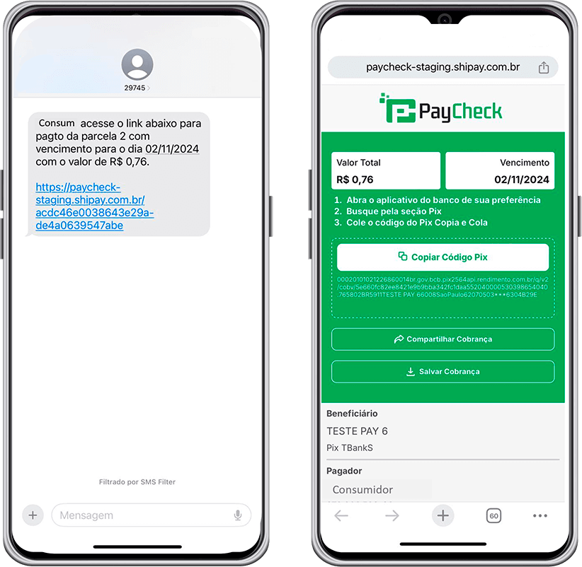 Realizar venda no PayCheck